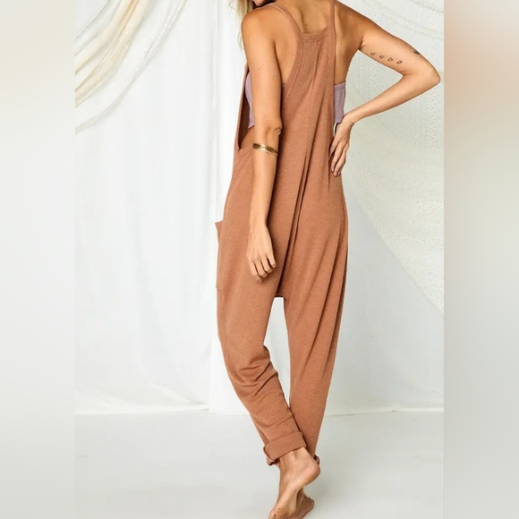 #467 FINAL PRICE 🛑S,M,L BOHO FABULOUS Solid Harem Jumpsuit w/Pockets - Picture 9 of 13